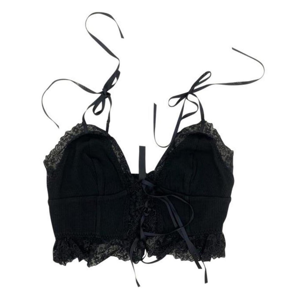 For Love & Lemons Bette Black Cami Sizes M, L - Victoria's Secret Lace Trim